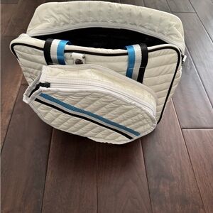 Stylish White Quilted Pickleball Bag